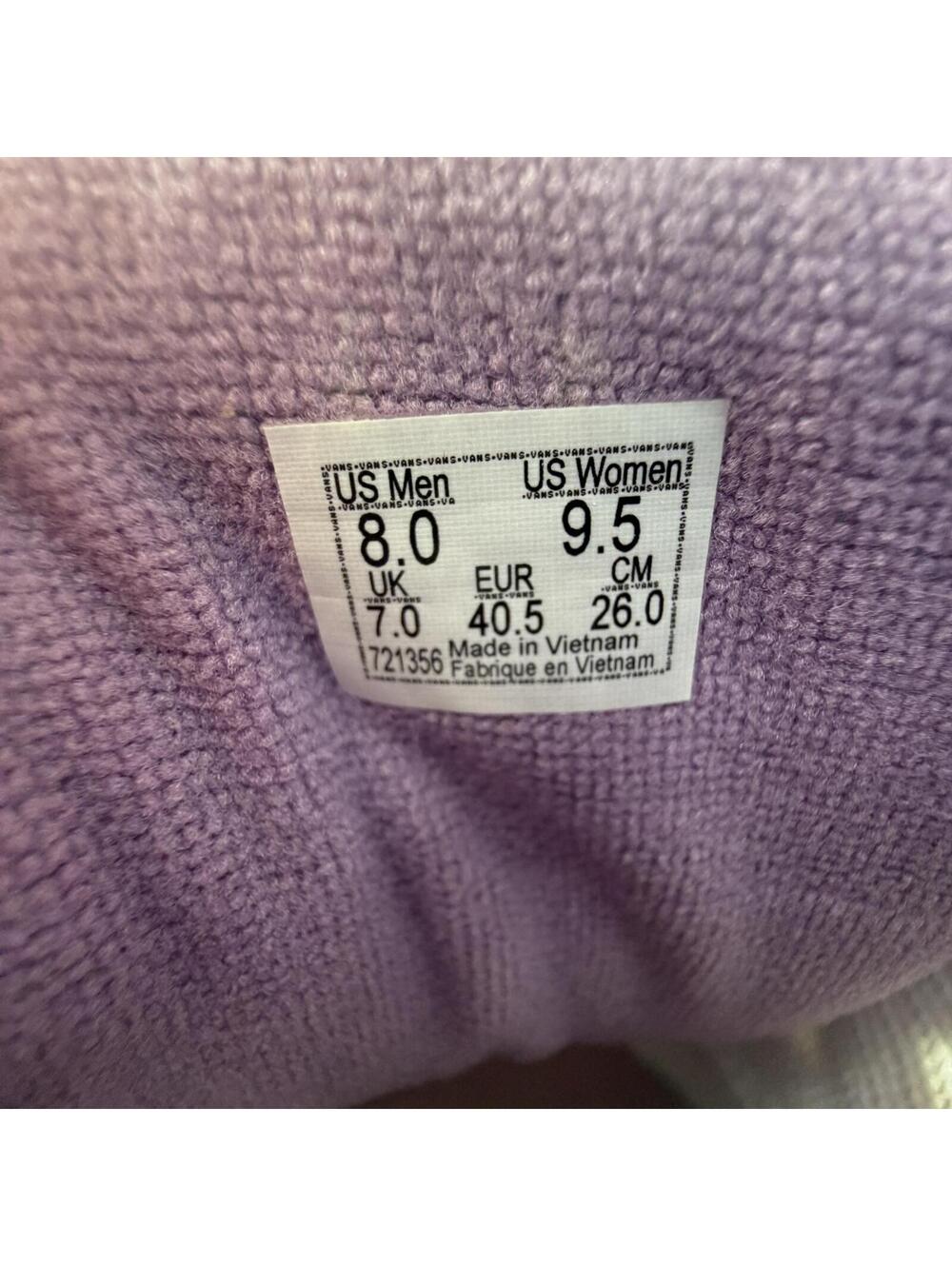 VANS Upland Vintage Leather Purple White VN000D1HPRP Women's Size 9.5 - Picture 6 of 14